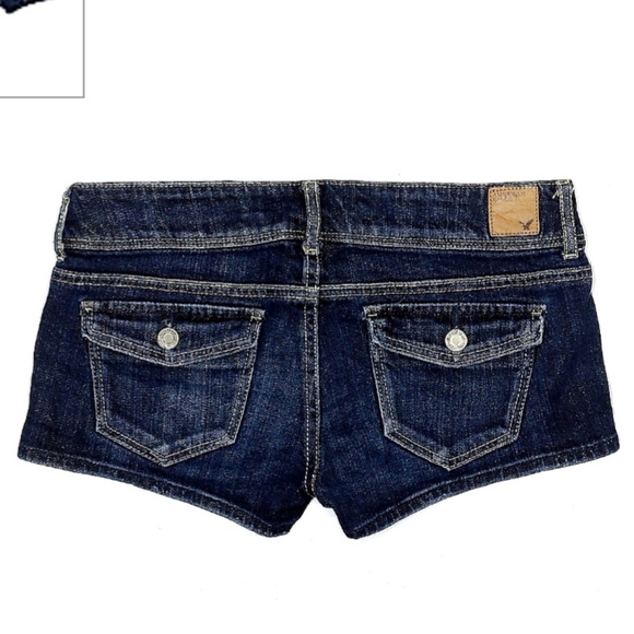 American Eagle AEO Stretch Short Shorts Blue Denim Jorts Women's Size 4 Cute EUC - Picture 2 of 11